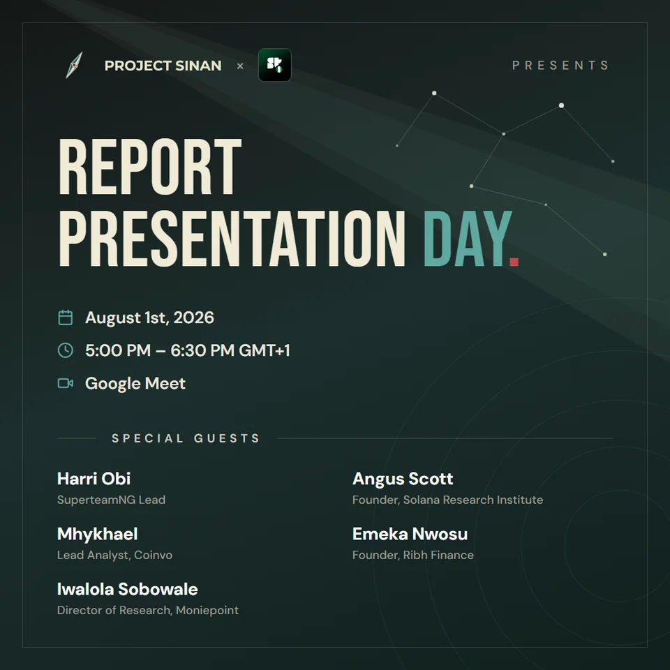 Report Presentation Day — August 1st 2026, 5:00 PM GMT+1 on Google Meet
